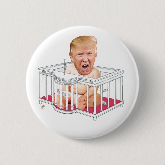 Badge Rond 5 Cm Trump à la Maison Blanche joue (Devant)