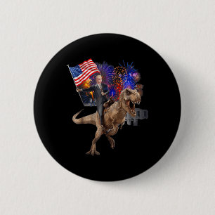 Badge Rond 5 Cm Trump À L'Époque D'Un Dinosaure T-rex Soutien À Tr