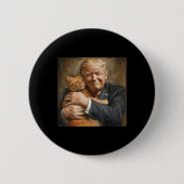 Badge Rond 5 Cm Trump Accroche Un Chat Orange 2024 (Devant)