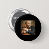 Badge Rond 5 Cm Trump Accroche Un Chat Orange 2024 (Devant & derrière)