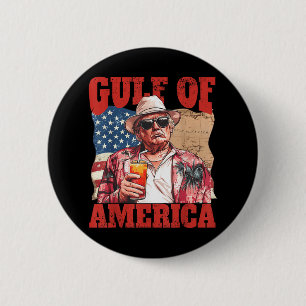 Badge Rond 5 Cm Trump Amériques Golfe Mexique Président Trump Somb