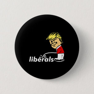 Badge Rond 5 Cm Trump Anti-Libéral Donald Trump Pisse Sur Le Libér