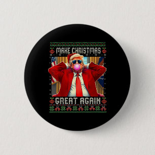 Badge Rond 5 Cm Trump Bubble Gum Rendez à Noël sa grandeur Ugly S