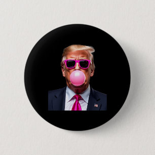 Badge Rond 5 Cm Trump Buble Gum Rose