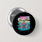 Badge Rond 5 Cm Trump Chillin Comme Un Felon Summer Retro Pool Flo (Devant & derrière)