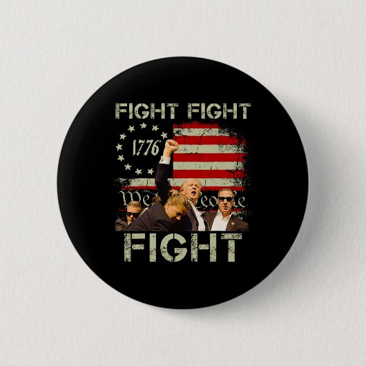 Badge Rond 5 Cm Trump Combat Combattre Les Signaux Trump Aux Améri (Devant)