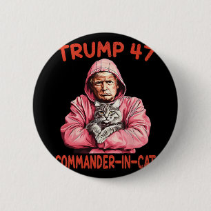 Badge Rond 5 Cm Trump Commandant En Chat Drôle Chat Et Trump