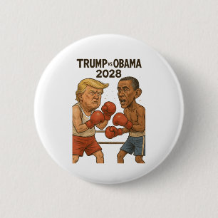 Badge Rond 5 Cm Trump Contre Obama 2028 Concours De Boxe Drôle