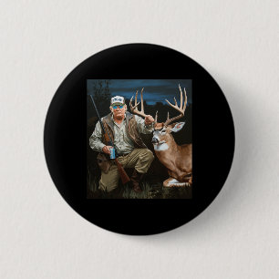 Badge Rond 5 Cm Trump Deer Hunter Donald Trump Old School Camoufl