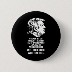 Badge Rond 5 Cm Trump détesté par la gauche détesté par les médias