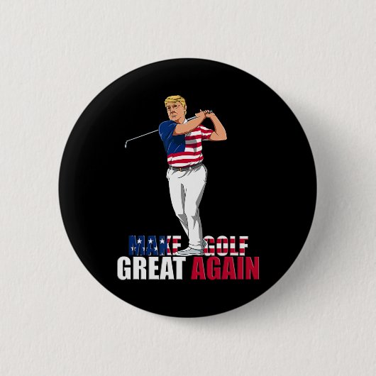 Badge Rond 5 Cm Trump - Drôle cadeau Golf (Devant)