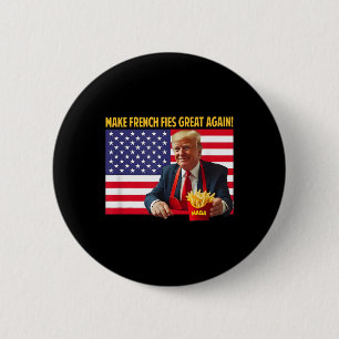 Badge Rond 5 Cm Trump Drôle Faire Frites Grande Encore Trump Méga