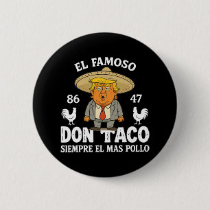 Badge Rond 5 Cm Trump drôle toujours poules dehors mème Let's Go T