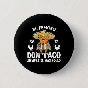 Badge Rond 5 Cm Trump drôle toujours poules dehors mème Let's Go T
