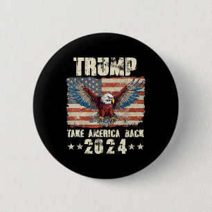 Badge Rond 5 Cm Trump Eagle Président américain 2024 Reprendre l'A