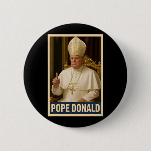 Badge Rond 5 Cm Trump en tant qu'Eglise du Vatican Pape Trump drôl