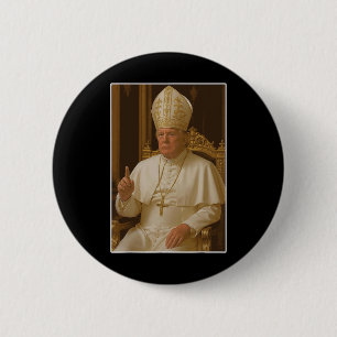 Badge Rond 5 Cm Trump en tant qu'Eglise du Vatican Pape Trump drôl