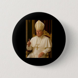 Badge Rond 5 Cm Trump en tant qu'Eglise du Vatican Pape Trump drôl