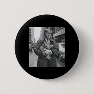 Badge Rond 5 Cm Trump Et Chat Drôle