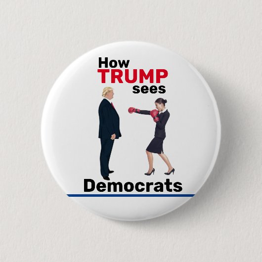 Badge Rond 5 Cm Trump et les démocrates (Devant)