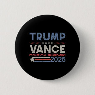 Badge Rond 5 Cm Trump et Vance Président Jour d'inauguration 2025 