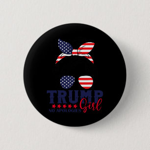 Badge Rond 5 Cm Trump Girl No excuses Messy Bun Trump 2024 Ameri