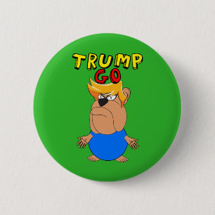 Badge Rond 5 Cm Trump Go Funny Anti Trump Caricature