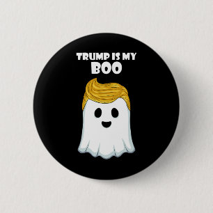 Badge Rond 5 Cm Trump Hair drôle Fantôme Halloween Boo