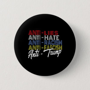 Badge Rond 5 Cm Trump Hate Lies And Fascism Résister Au Vote 5 Nov