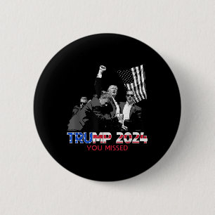 Badge Rond 5 Cm Trump Ination Bloody Ear Butler Trump Xou Manqué