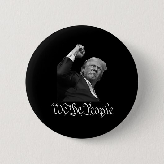 Badge Rond 5 Cm Trump lève D'Abord Le Peuple (Devant)