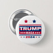 BADGE ROND 5 CM TRUMP~MAGA~2024 (Devant & derrière)