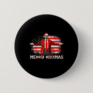 Badge Rond 5 Cm Trump Merry Rizzmas Drôle Humoristique Trump Dance