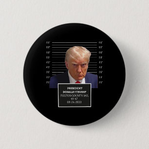 Badge Rond 5 Cm Trump Mug Shot Président Donald J Trump Mugshot 20