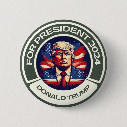 Badge Rond 5 Cm Trump pour le président 2024 (Devant)