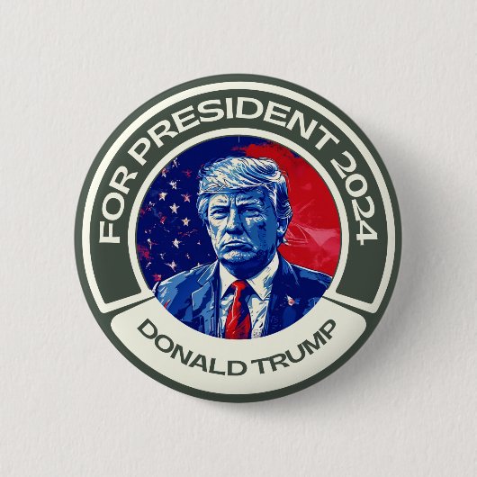 Badge Rond 5 Cm Trump pour le président 2024 (Devant)