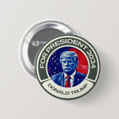 Badge Rond 5 Cm Trump pour le président 2024 (Devant & derrière)