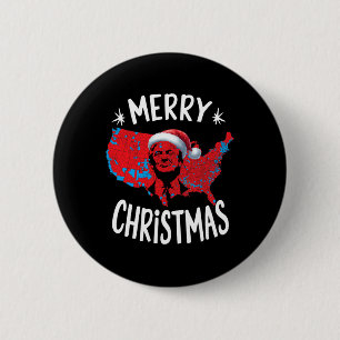 Badge Rond 5 Cm Trump Red Election Map Joyeux Noël Trump Winne