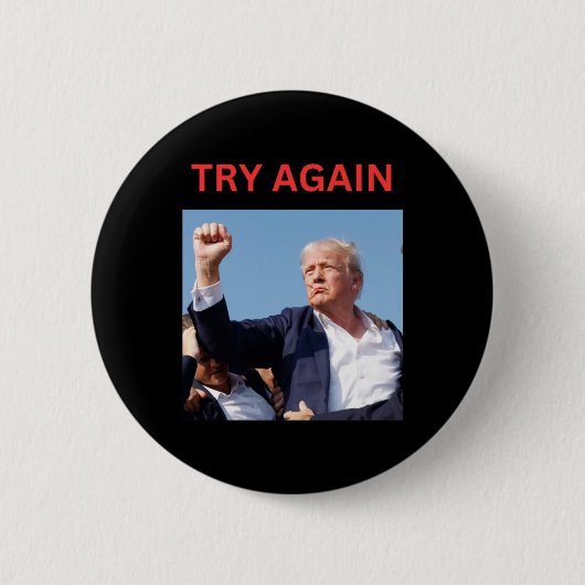 Badge Rond 5 Cm Trump réessaie (Devant)