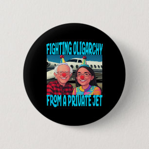 Badge Rond 5 Cm Trump Républicain combat l'oligarchie du jet privé