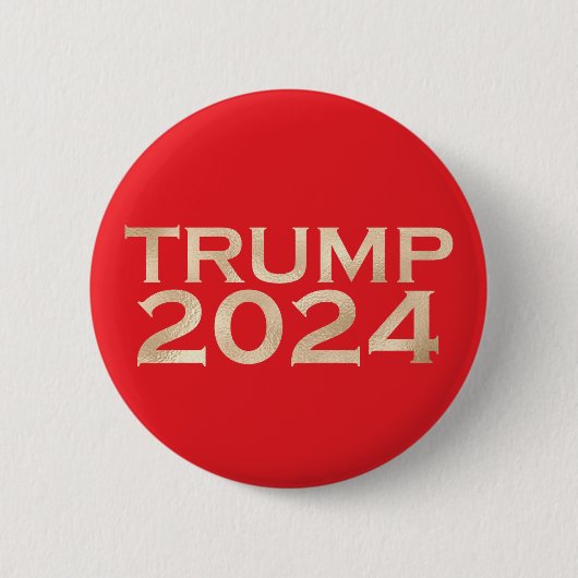 Badge Rond 5 Cm Trump rouge et or 2024 (Devant)