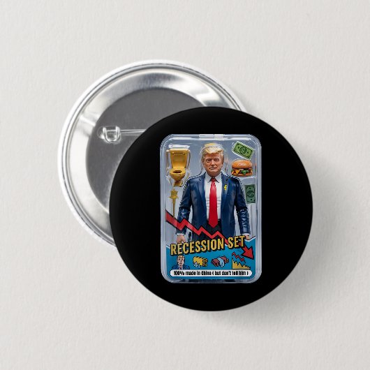 Badge Rond 5 Cm Trump Satire Survié Récession Box Set Action Fig (Devant & derrière)