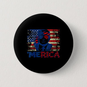 Badge Rond 5 Cm Trump Shirts Quatrième 4 juillet Trump American Fl