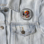 Badge Rond 5 Cm Trump signe des décrets interdisant la moquerie ! (En situation)