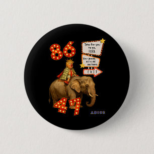 Badge Rond 5 Cm Trump sort - Il est temps de partir.