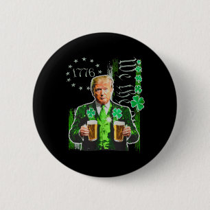 Badge Rond 5 Cm Trump St Patrick Day We The People Us Drapeau Sham