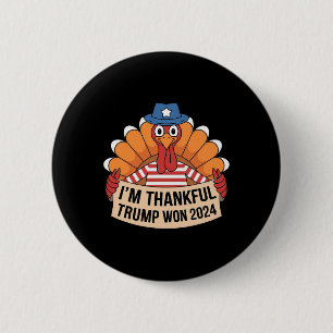 Badge Rond 5 Cm Trump Thanksgiving 2024 Chemise Je suis Remercié T