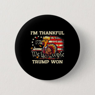 Badge Rond 5 Cm Trump Thanksgiving - Je suis heureux que Trump ait