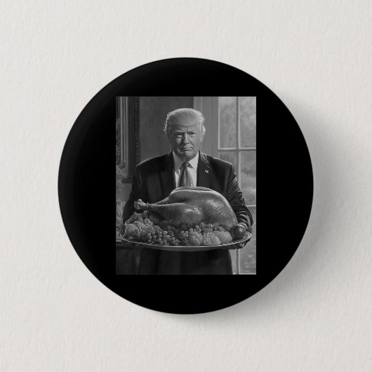Badge Rond 5 Cm Trump Thanksgiving Turquie Funny Celebration (Devant)
