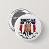 BADGE ROND 5 CM TRUMP U.S.A. (Devant & derrière)